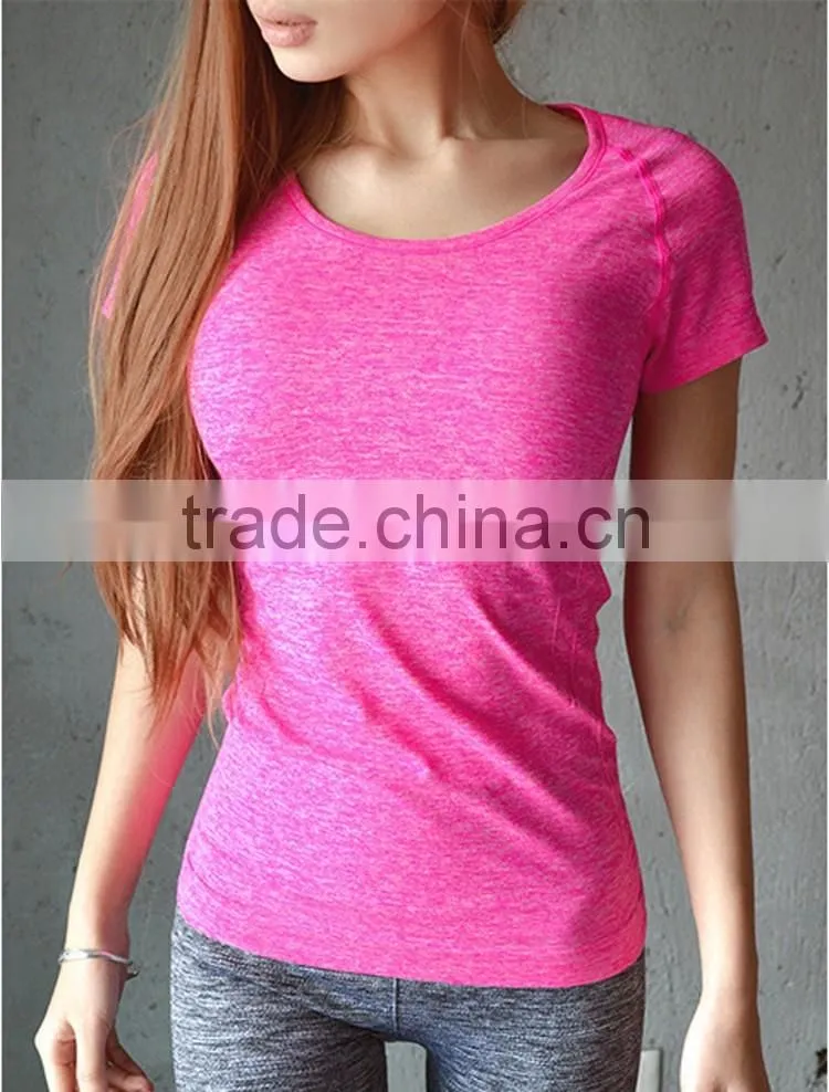 Custom Gym T shirt Compression Tights Women's Sport T-shirts Dry Quick Running Short Sleeve T-shirts Fitness Women Clothes Tees