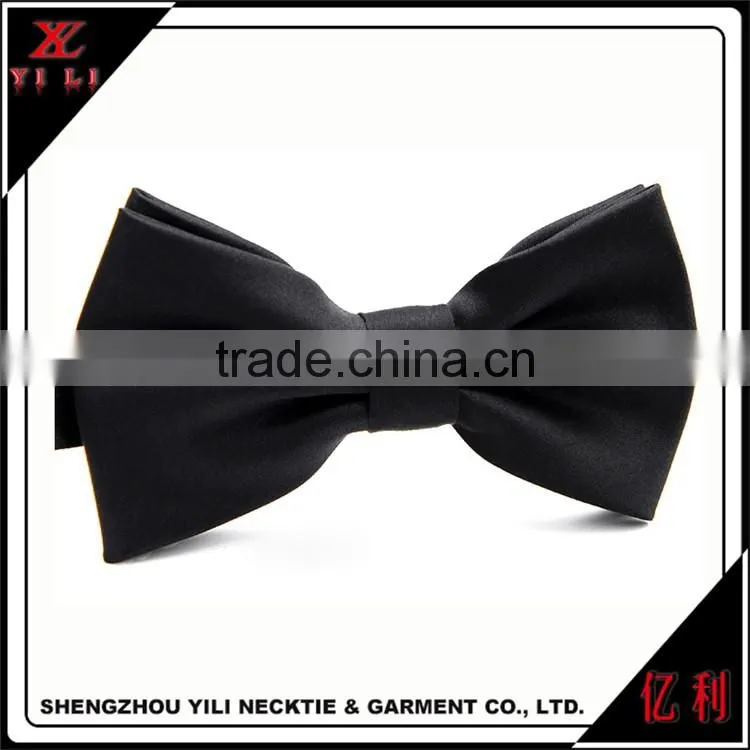 Solid Black Color Mens Bow Ties For Meeting Working