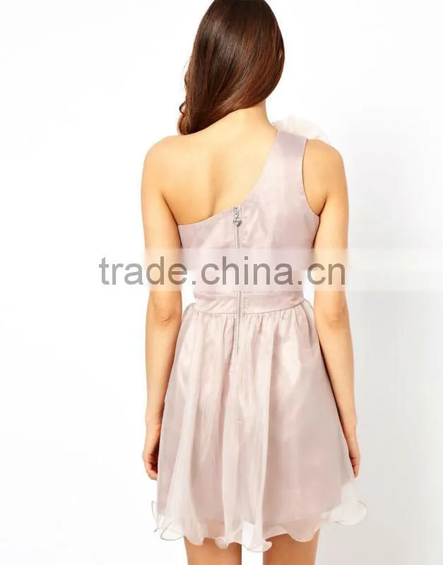Evening Dress with Corsage Shoulder Detail