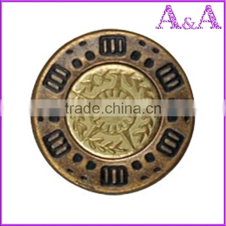 Wholesale custom zinc alloy metal botton jeans button for lady jeans