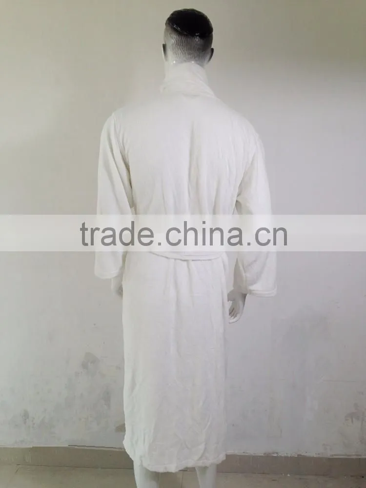 Orangic bamboo robe luxury lounge bathrobe white