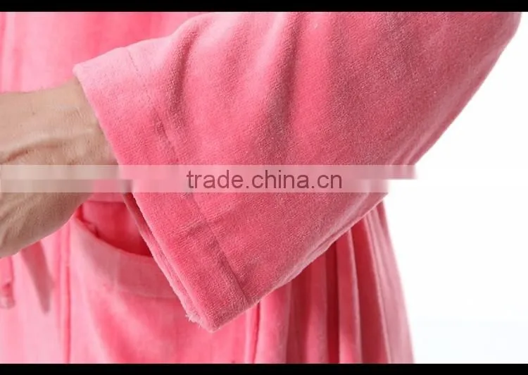 100 cotton women thick bathrobe for spa towel fabric