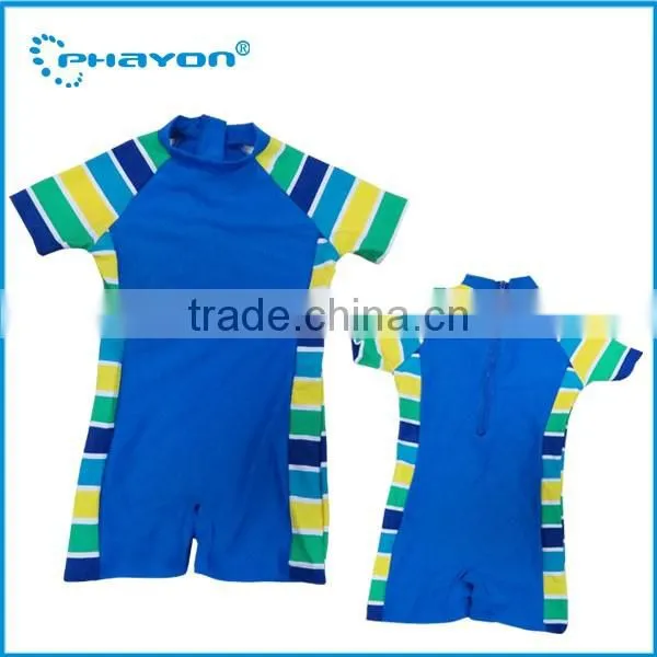 < OEM Service>Kids conservative one-piece rash guard surfing with short sleeves