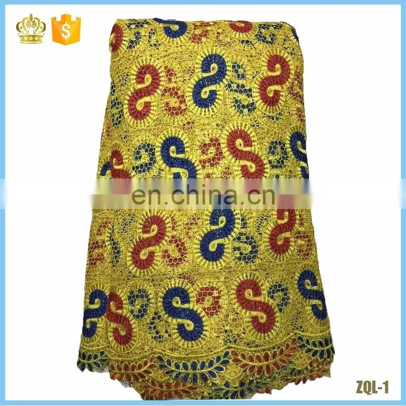 2016 Cheapest guipure lace fabric, high quality african cord lace fabric with stones L16022202