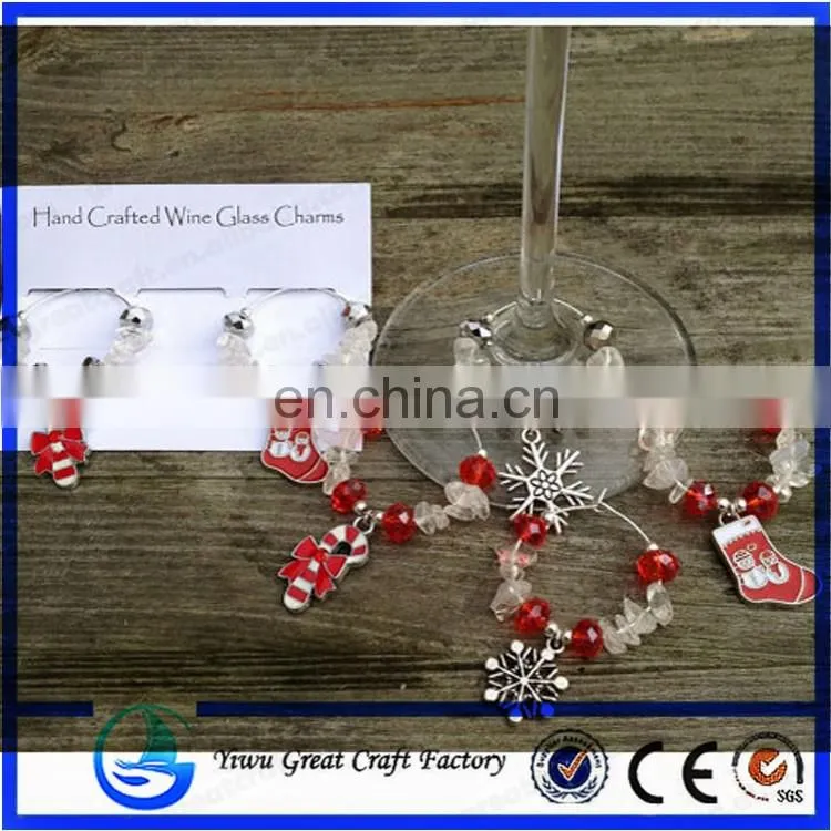 Set of 6 Snowflake Themed Wine Glass Charms