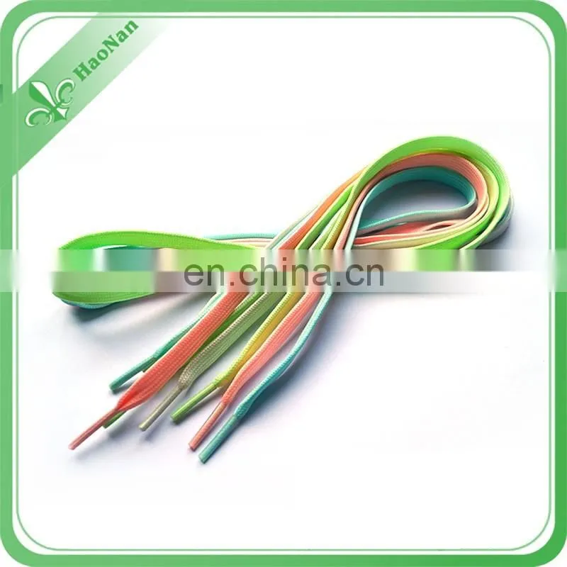 Promotional polyester neon fashion shoelaces, Flashing shoe laces