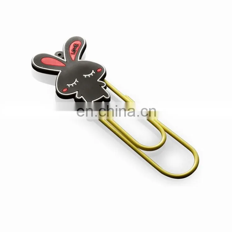 Hot sell unique customized design anime logo paper clip metal paper clip holder