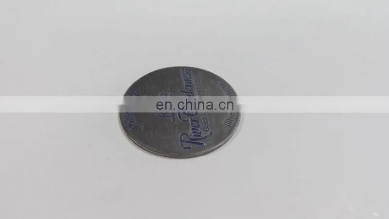 Golf Souvenir Iron Coin in Die Cast Process, Antique Silver Plating and Soft enamel technique