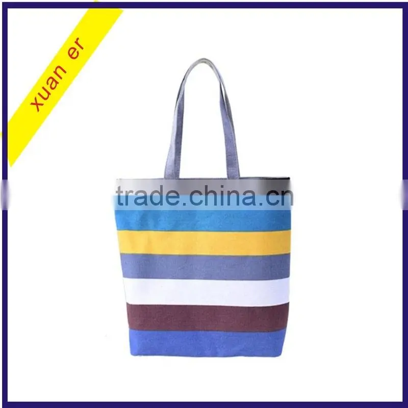 Fashion summer canvas women beach bag in alibaba china