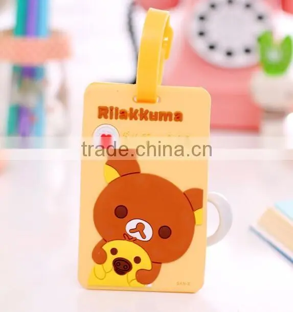 Silicone luggage tag, SGS approved carton pattern tags