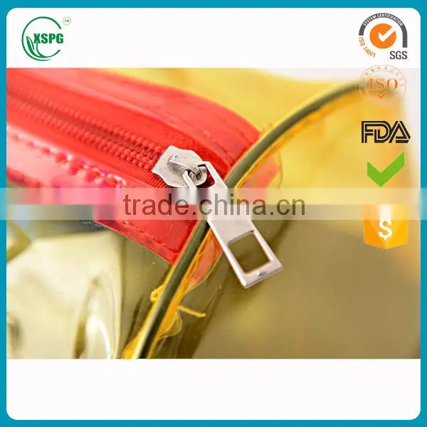 2015 New Fancy Promotional Pvc Clear Handle Bag with Zipper