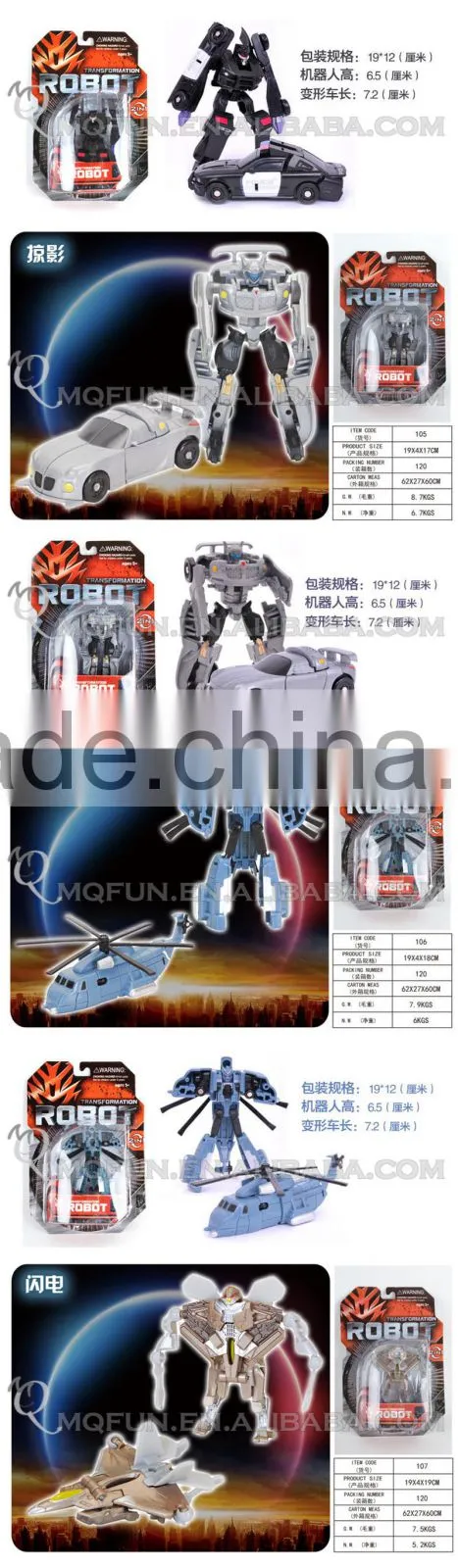 Mini Qute 7 styles America Movie plastic changing robot car action figures kids model collection toys NO.MQ 040