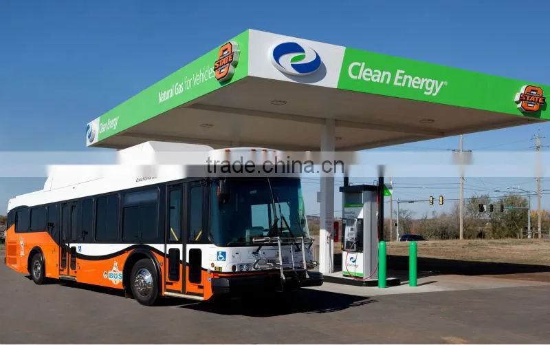 Prefabricated Steel Structure Roof Construction Gas Filling Station