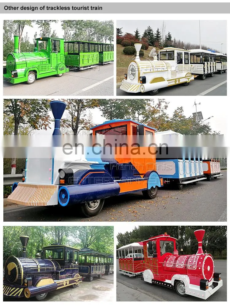 40 People Tour Electric Trackless Tourist Sightseeing Road Train For Sale