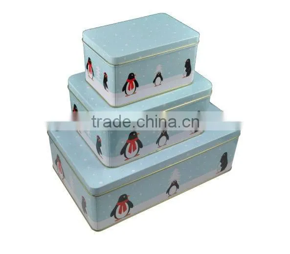 Food-grade round tin box set cake tin cans set wholesale
