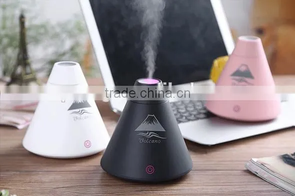 Hot Sale ! Super Volcano Shape Air Humidifier Desktop USB Oil Essential Aroma Diffuser with Multi Colors Night Light