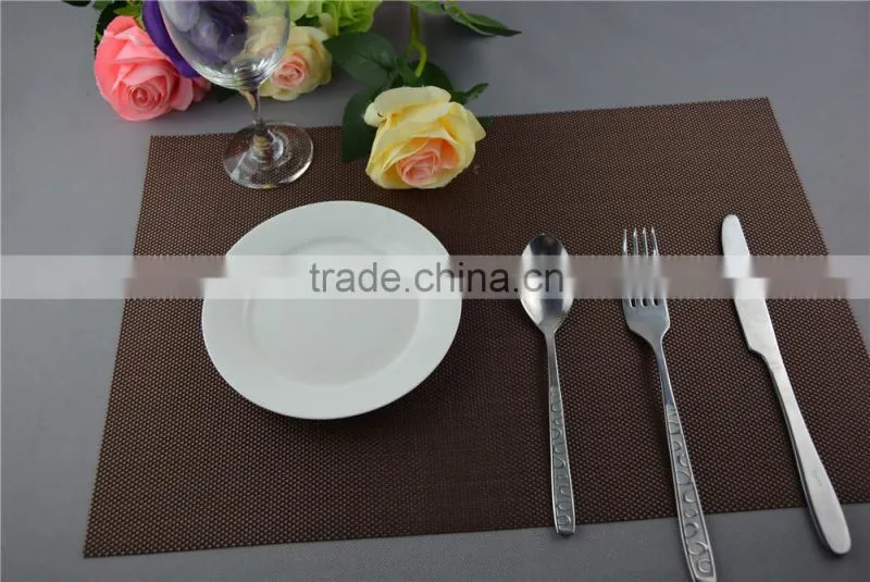 hotel table decoration PVC mat solid color brown dining placemat 45*30cm