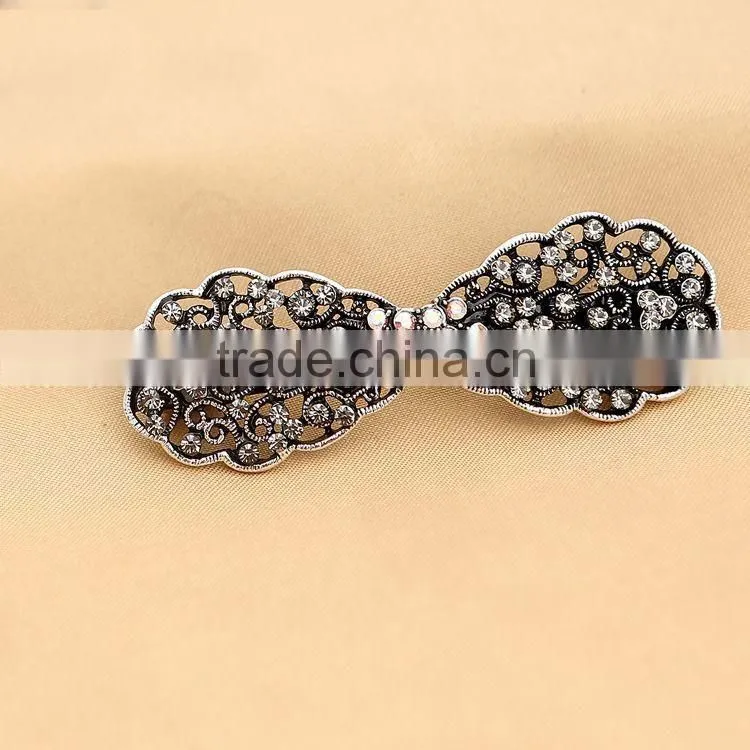 Trendy Hair Barrettes Purple Crystal Rhinestone Bridesmaid Wedding Party Fashion Flower Hair Clip Jewelry