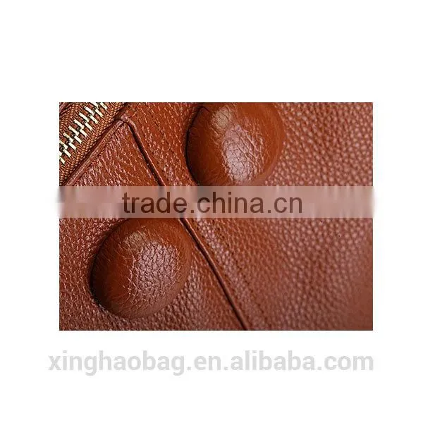 Genuine leather triangle shaped backpack for lady