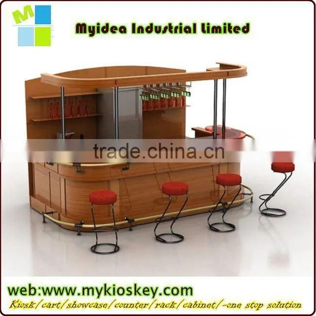 Modern Glass Wood Led Lighted Bar Counter bar counter design
