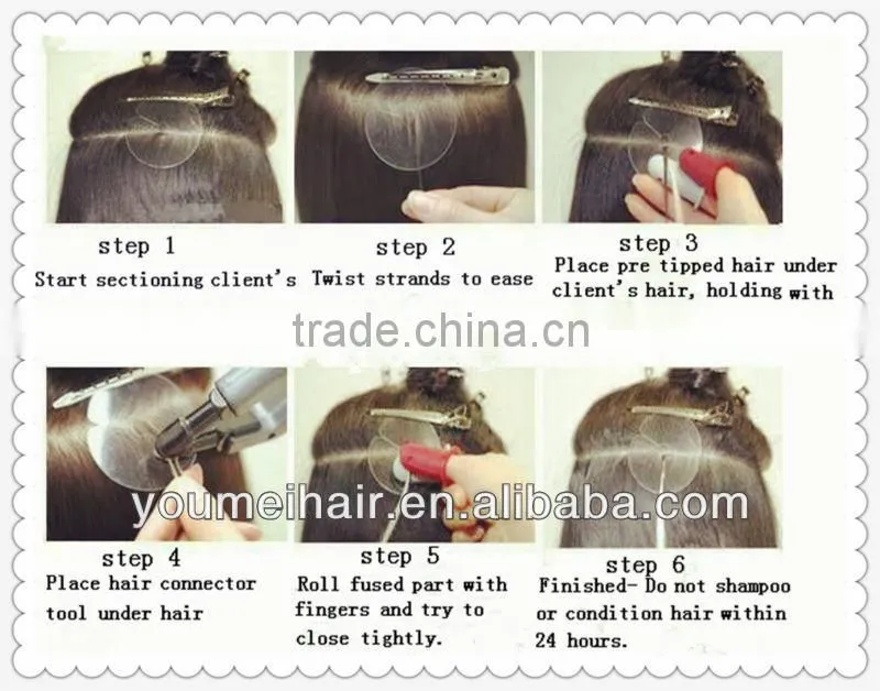 Top selling Virgin Remy Human hair prebonded I tip