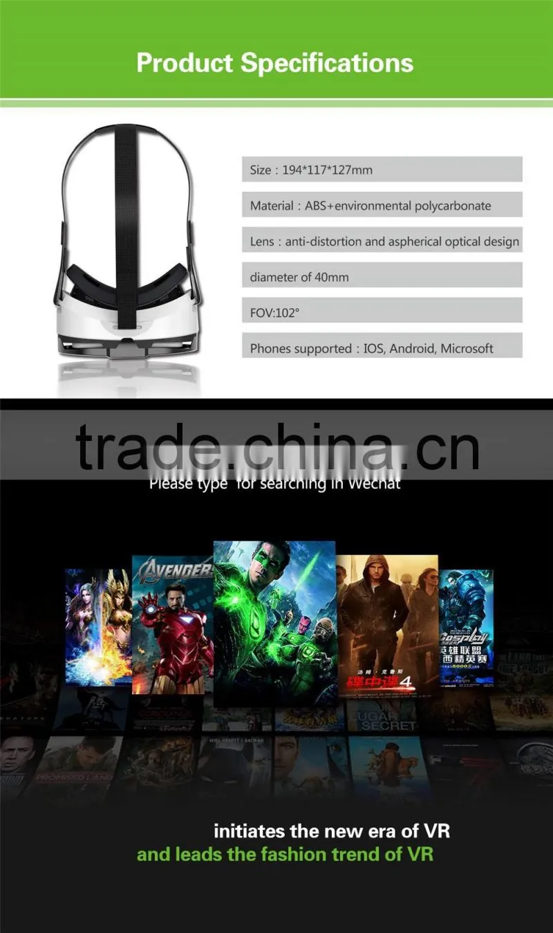 Hot selling Mobile theater video glasses VR Box