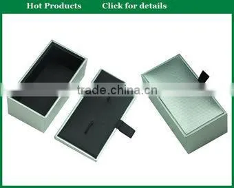 Plain pu cufflink box for 2 pairs cufflink