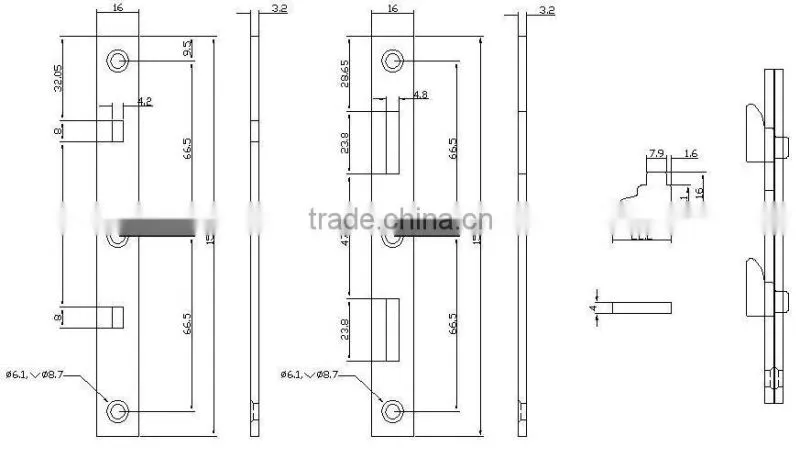 MIT 6" Heavy Duty Furniture Metal Zinc Bed Hinges