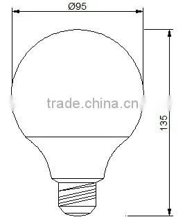 LED SMD lamp G95 E27 18SMD 2835 15W Alu housing bulb