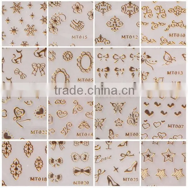 OEM Star design gold color Gel nail sticker