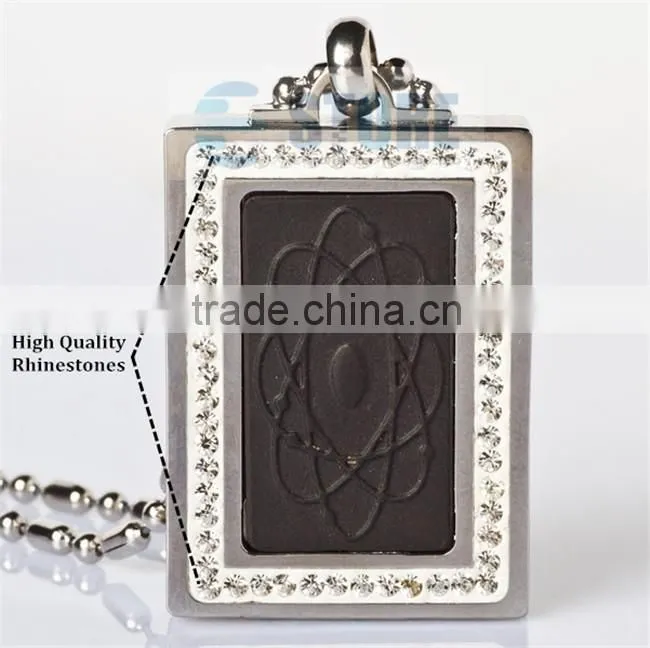 Crystal Quantum Energy Square Stainless Steel Pendant