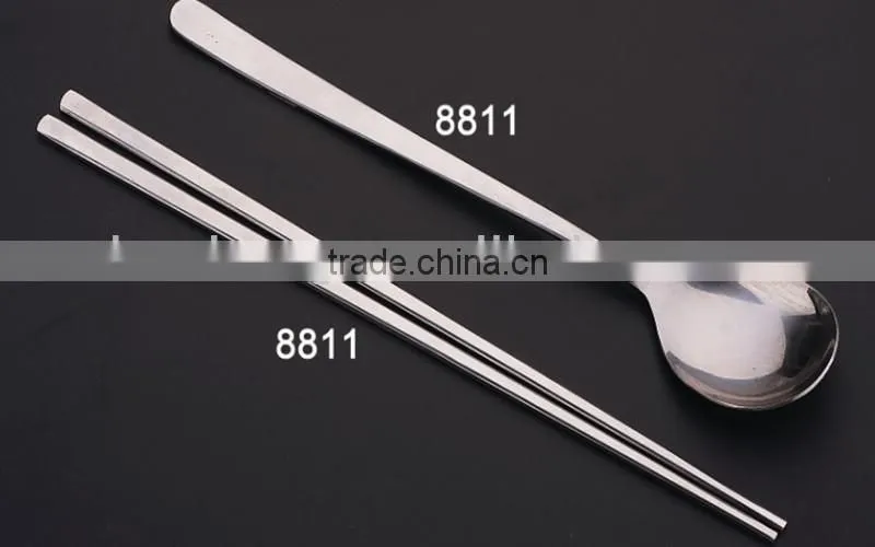 Unqiue and speacil design metal chopsticks and stainless steel spoon