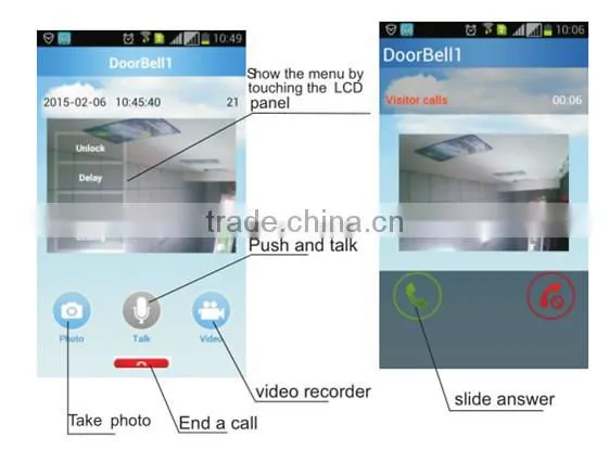 2015 Newest WIFI Video Door Phone Night vision wireless doorbell with FIR detection remote by Smart Phone