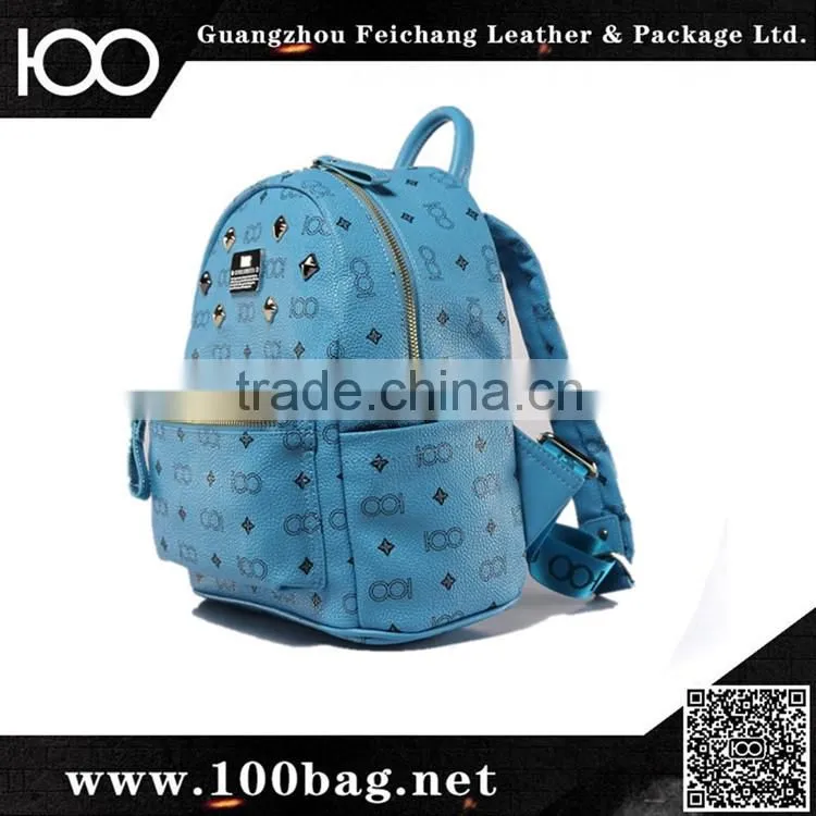 promotional new 2014 blue fashion backpack custom laptop bag