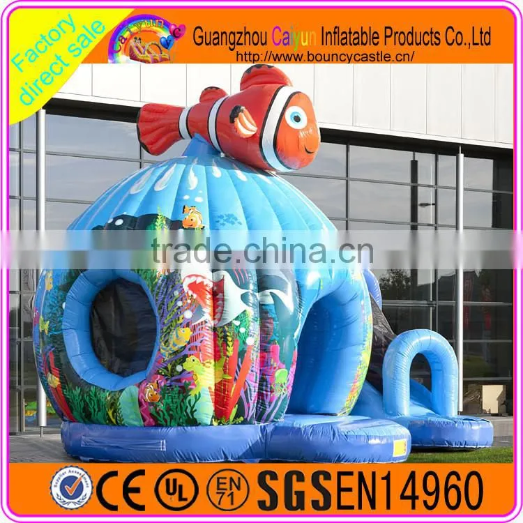 Semi-Circle Inflatable Bouncer Castle With Big Fish