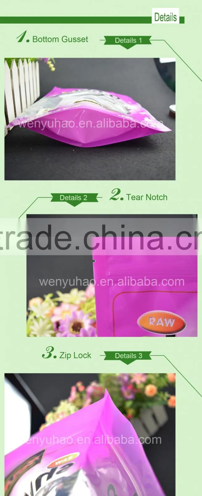 food grade shrimp packing composite zipper plastic bag / vacuum stand up pouch