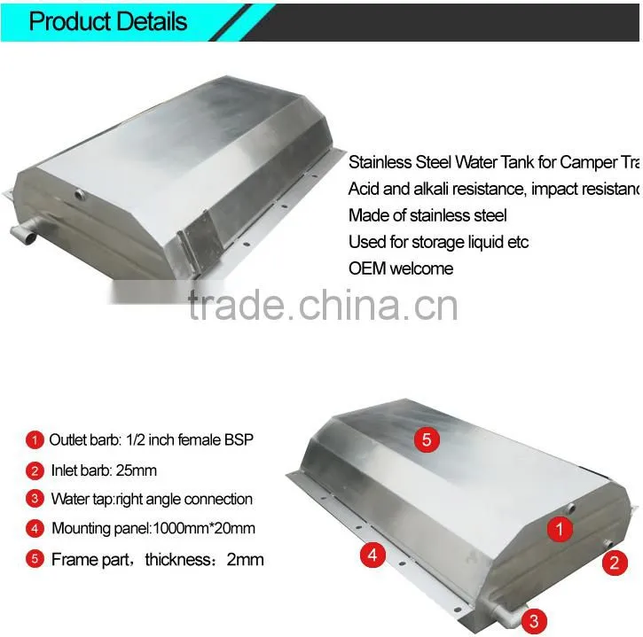 Stainless Steel Water Storage Tank For Camper Trailer