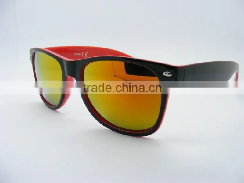 Taizhou Duqiao Factory Gold Mirror lenses sunglasses withPC farme