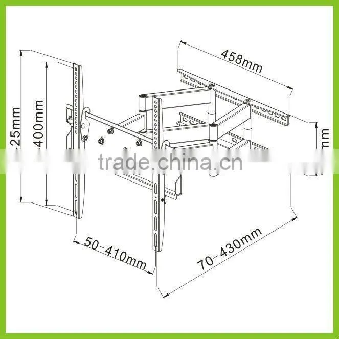 PLB147M VESA 400x400 Full Motion Double Arm 180 degrees swivel TV Wall Mount