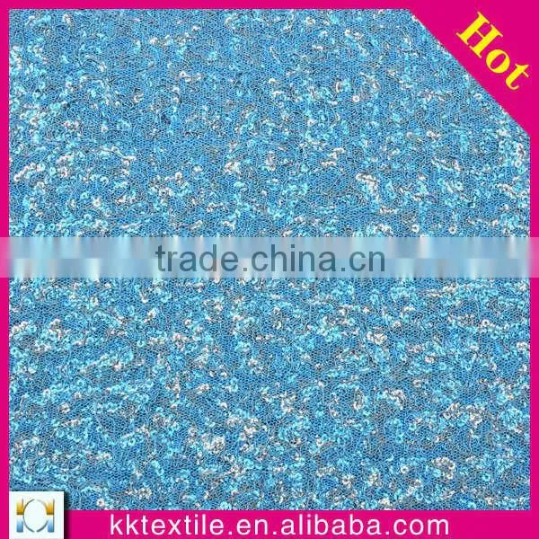 Beautiful new fashion gold sequin embroidery design with polyester mesh