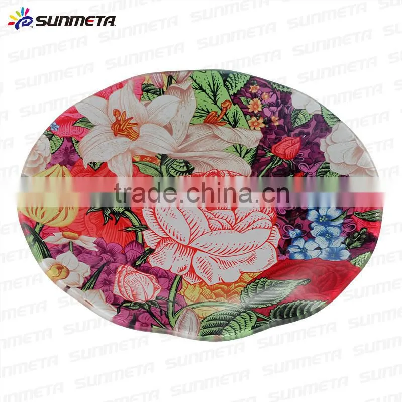SUNMETA factory Personalized 8 inch sublimation Toughened glass plate for 3D vacuum machine