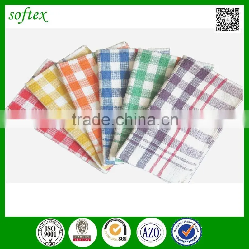 OEM 38x64cm 55g cotton check disposable waffle weave kitchen towels