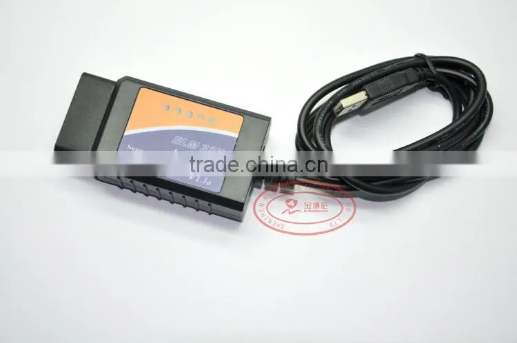 Wholesales OBD/OBDII scanner ELM 327 car diagnostic interface scan tool ELM327 USB supports all OBD-II protocols