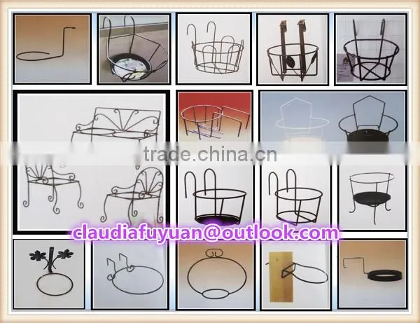 wrought iron hanging flower pot rack