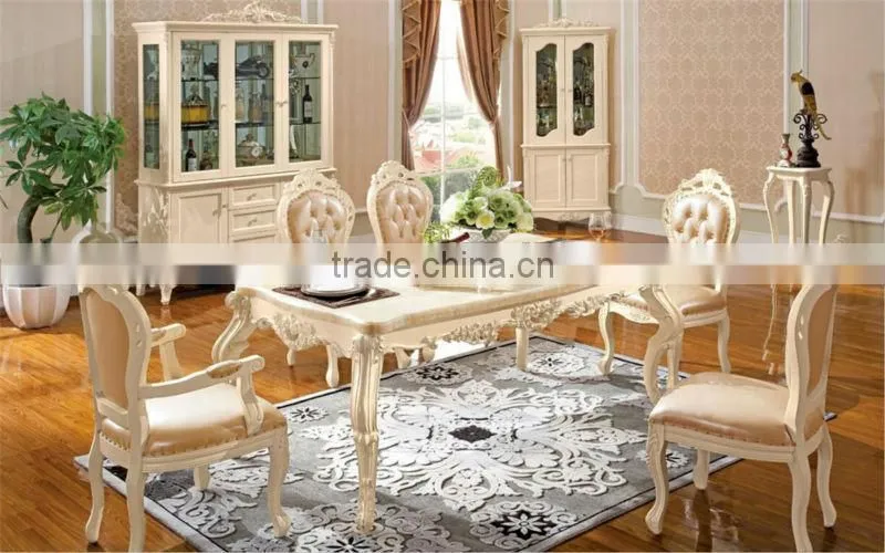 2015 carved high quality dining room set,cheap furniture wooden dining table and chairs