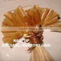 TOP remy HOT selling 1# cheap nail tips hair extension