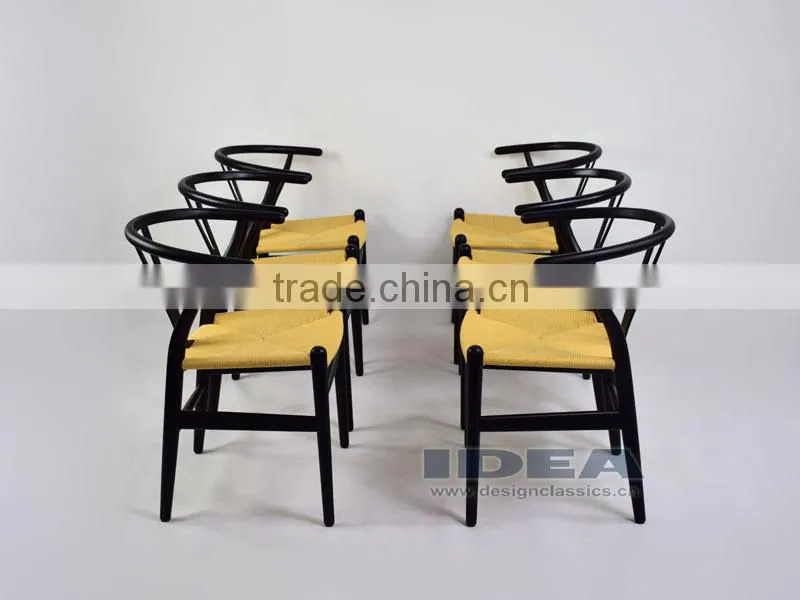 Replica Hans Wegner Y Chair - Beech Solid Wood in Black Color
