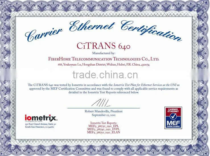CiTRANS 640 Metropolitan Optical Transport Network Platform