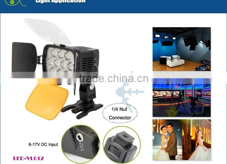 Competitive price compact led video light with 10 LED bulbs for camcorder video taking