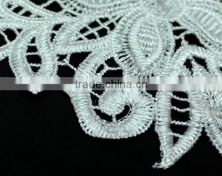 Polyester Thread Embroidered Lace Fabric Water-soluable Guipure Lace Accessory for Sexy Lingerie